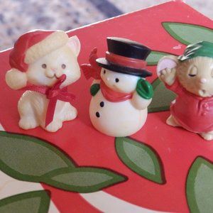 3 tiny Christmas figurines